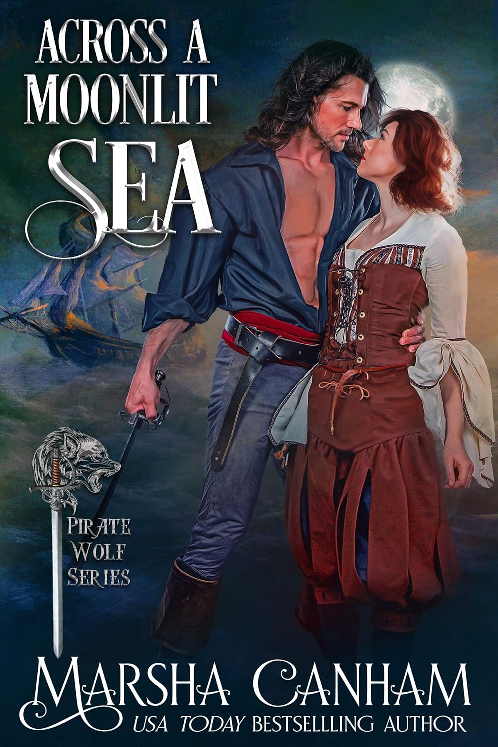 Across a Moonlit Sea by Marsha Canham book cover