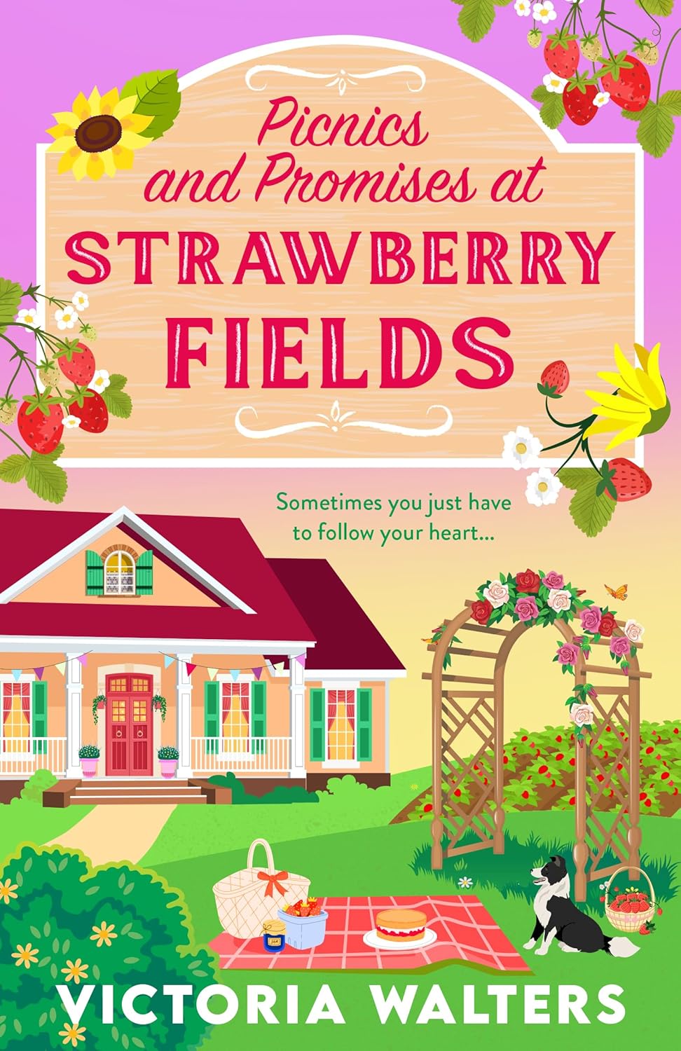 Picnics and Promises at Strawberry Fields by Victoria Walters book cover