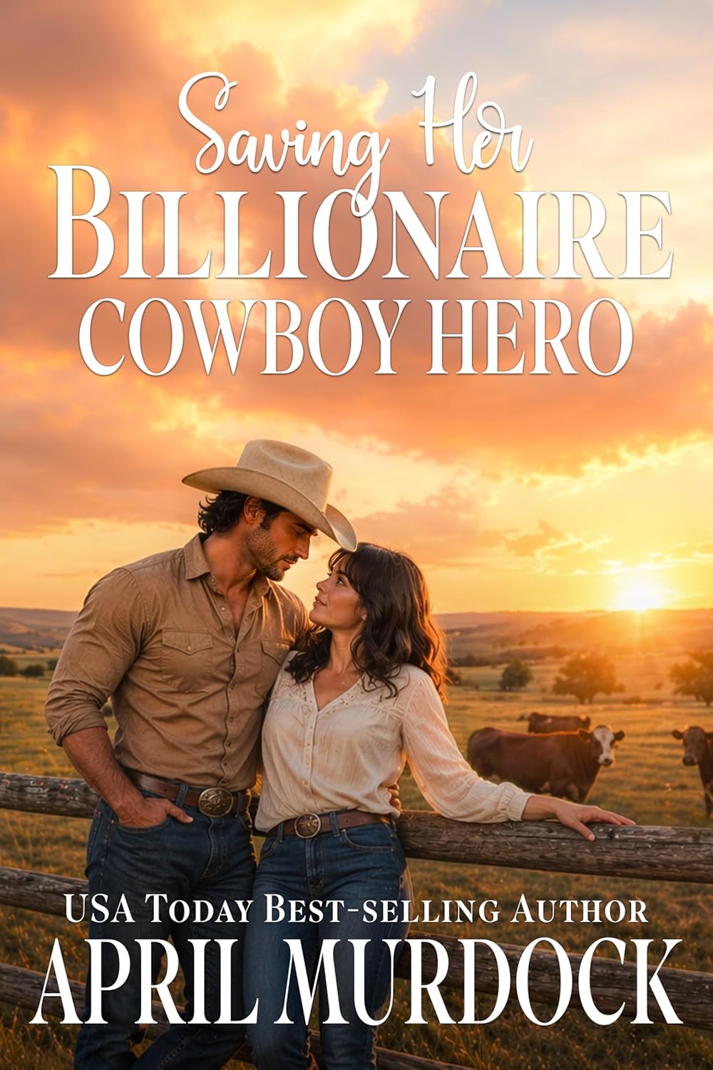 Saving Her Billionaire Cowboy Hero by April Murdock book cover