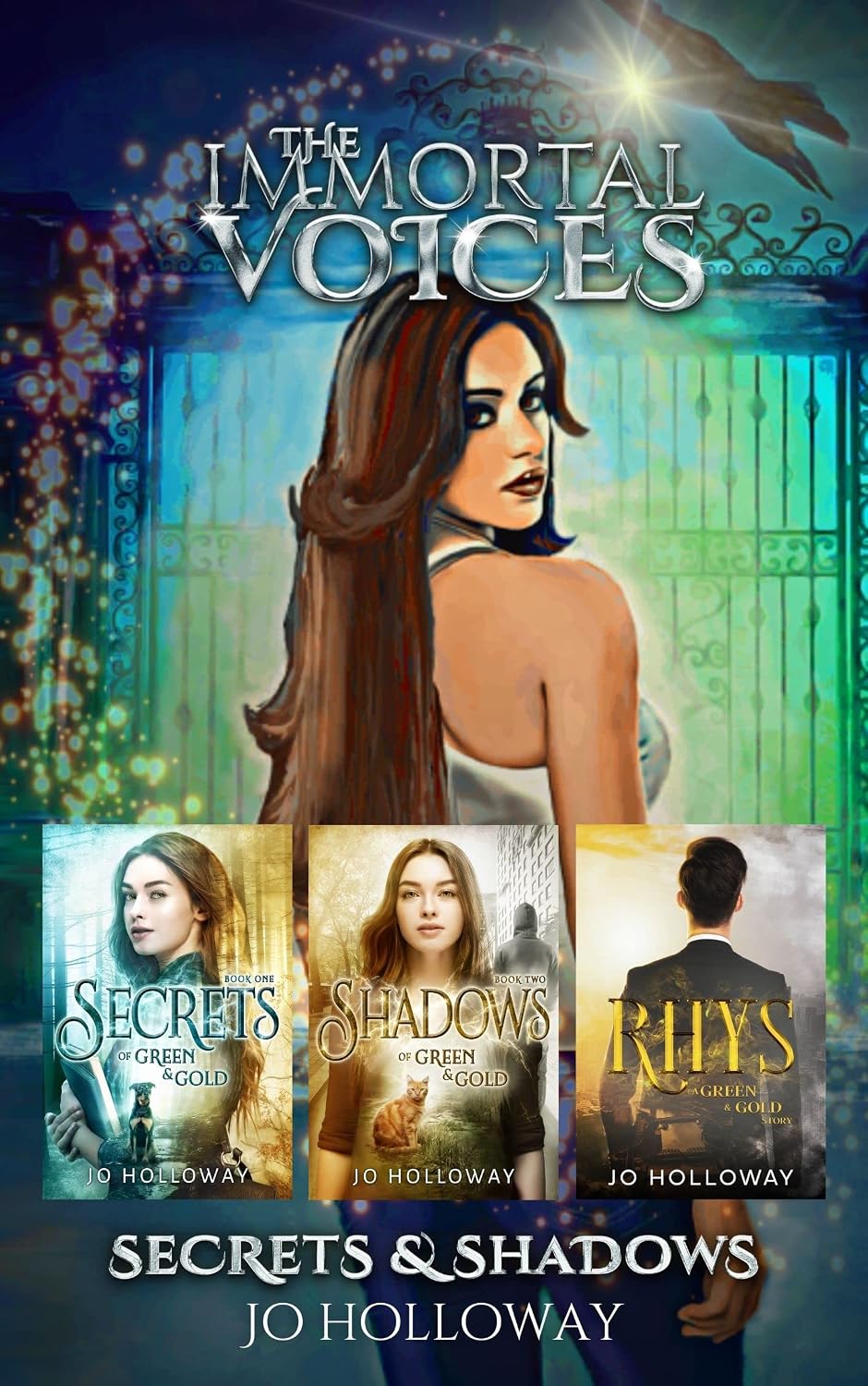 The Immortal Voices: Secrets & Shadows by Jo Holloway book cover