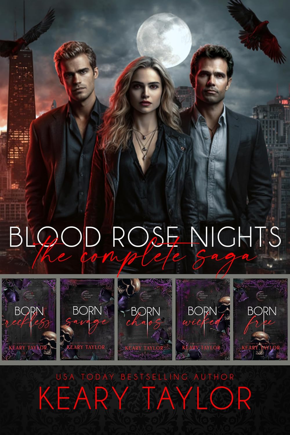 Blood Rose Nights: The Complete Saga by Keary Taylor book cover